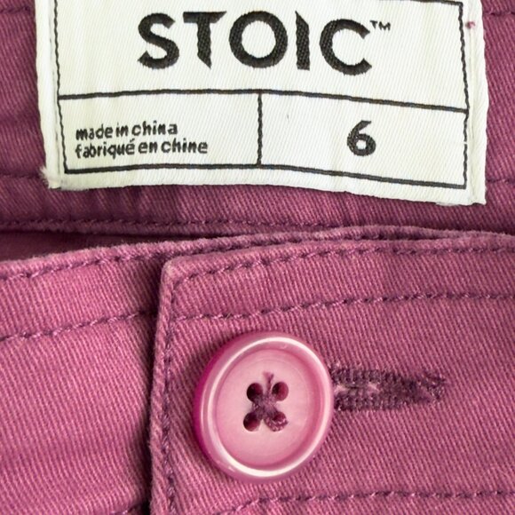 Stoic Women’s Size 6 High‑Rise Burgundy Utility Pants 98% Cotton Stretch Pockets - Picture 4 of 14